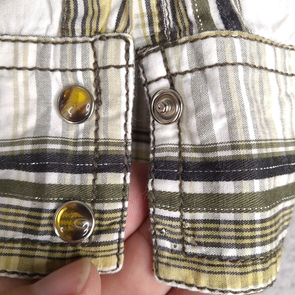 Cowboy Hardware Shirt Mens XL White Plaid Pearl‎ Snap Western Button Cotton - Picture 9 of 16
